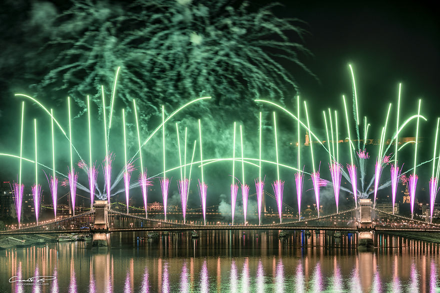 Fireworks Over The Parliament Of Hungary 2018