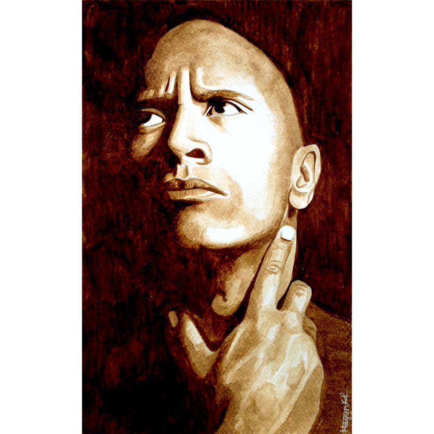 I Paint People And Animal Portraits Using Coffee