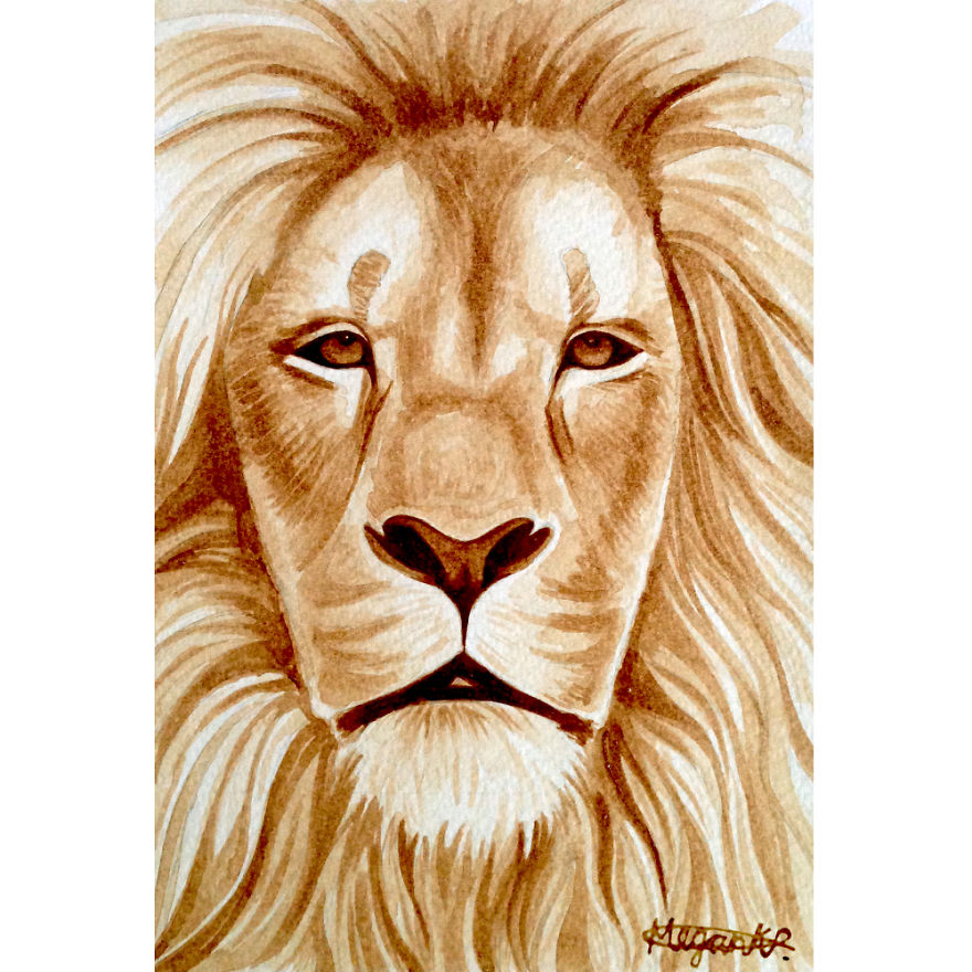 I Paint People And Animal Portraits Using Coffee