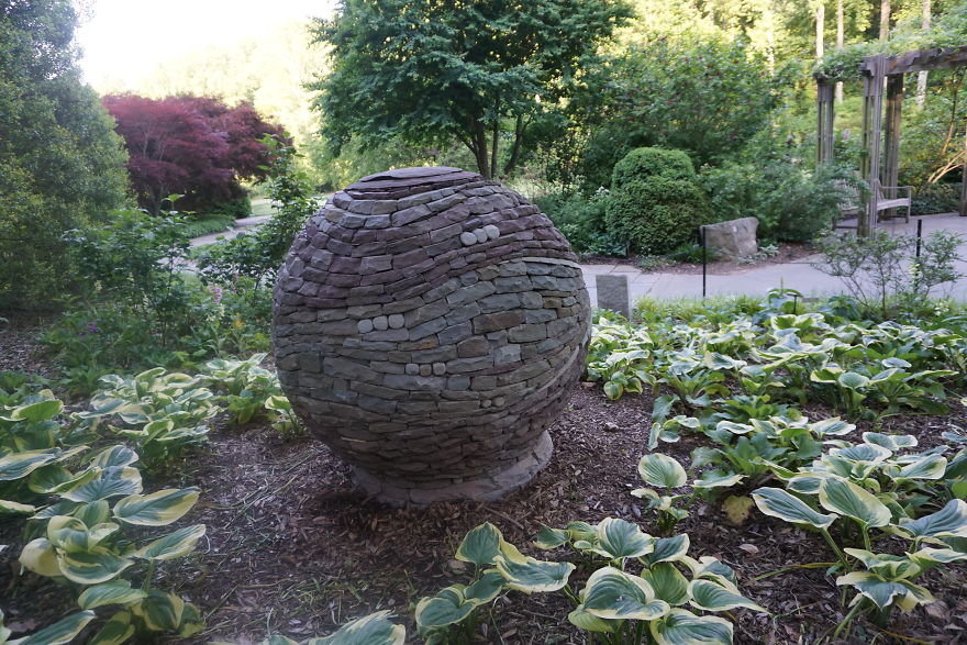 I Build Garden Sphere Sculptures From Pieces Of Stone, Using No Glue Or Cement