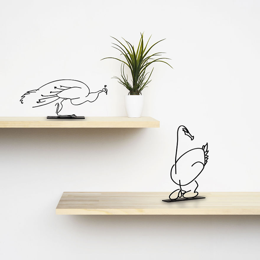 I Found A 50-Year-Old Book With Animal Illustrations, And Turned Them Into Minimalist Sculptures I Found A 50-Year-Old Book With Animal Illustrations, And Turned Them Into Minimalist Sculptures