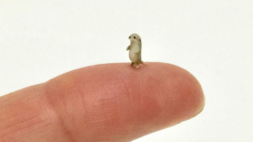 Japanese Artist Kakuho Fujii Creates Tiniest Animal Sculptures