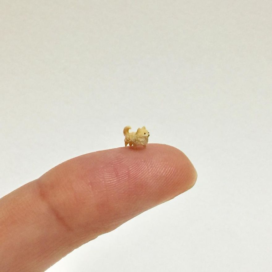 Japanese Artist Kakuho Fujii Creates Tiniest Animal Sculptures