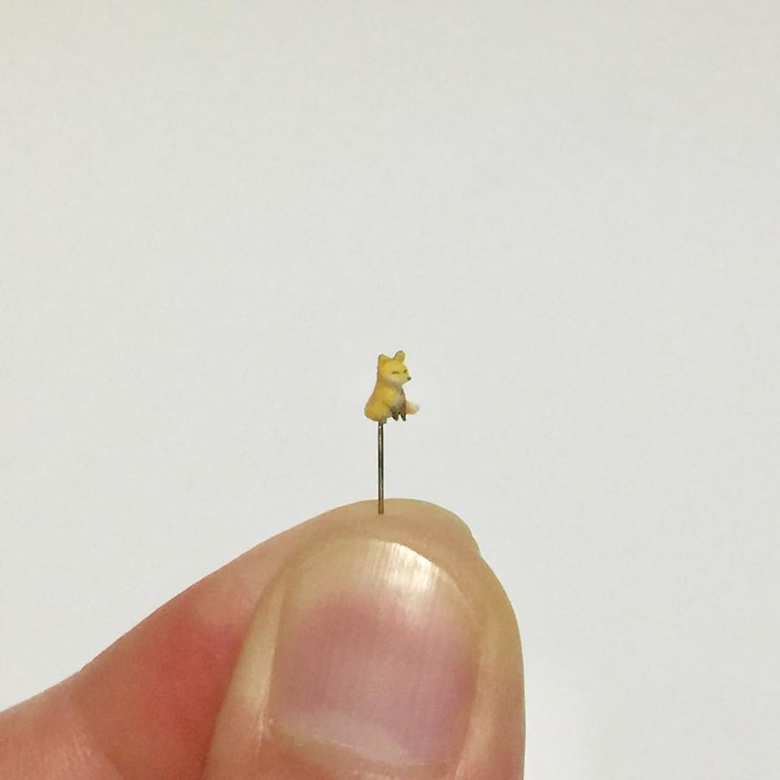Japanese Artist Kakuho Fujii Creates Tiniest Animal Sculptures