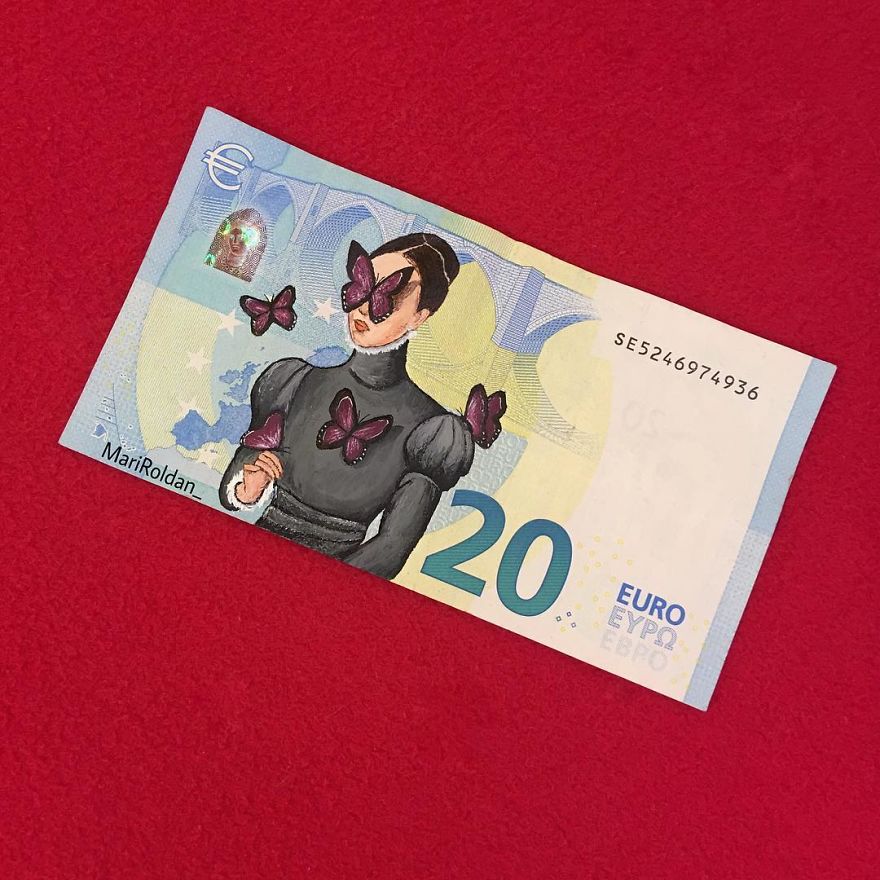 Mari Roldán The Young Artist Who Paints On Money