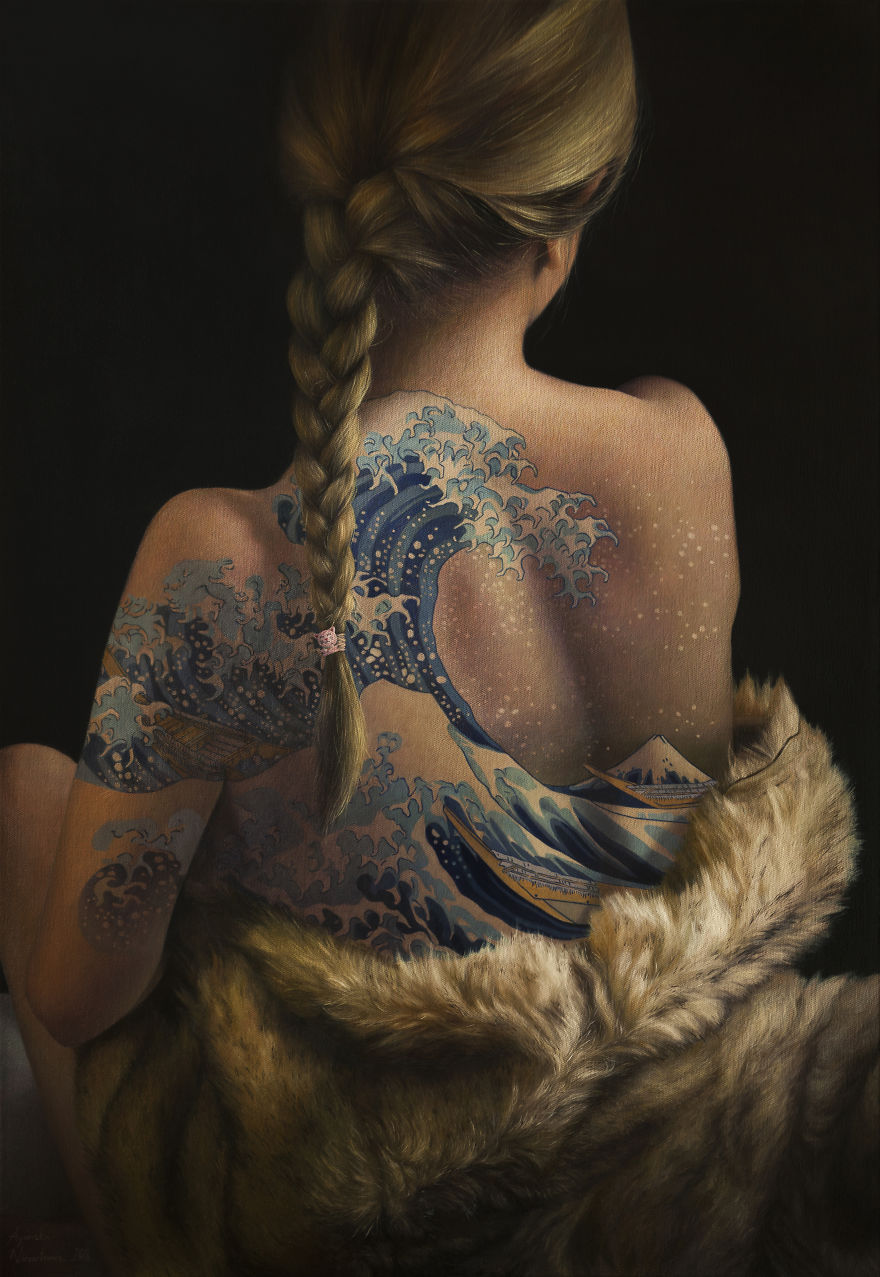 Famous Masterpieces Are Re-imagined As Tattoos On The Back