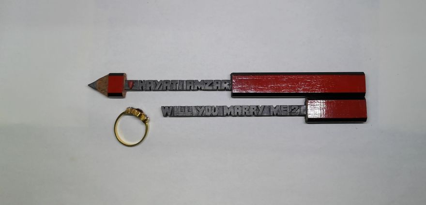 Unique Way To Propose Using A Pencil Sculpture Artwork