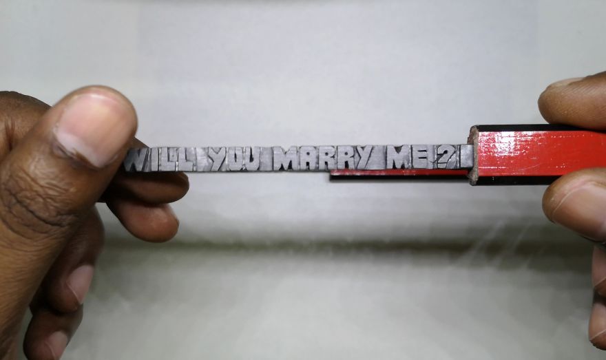 Unique Way To Propose Using A Pencil Sculpture Artwork