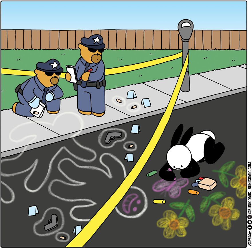 Cartoonist Puts A Cute Bunny In Dark Situations, And We Can't Get Enough
