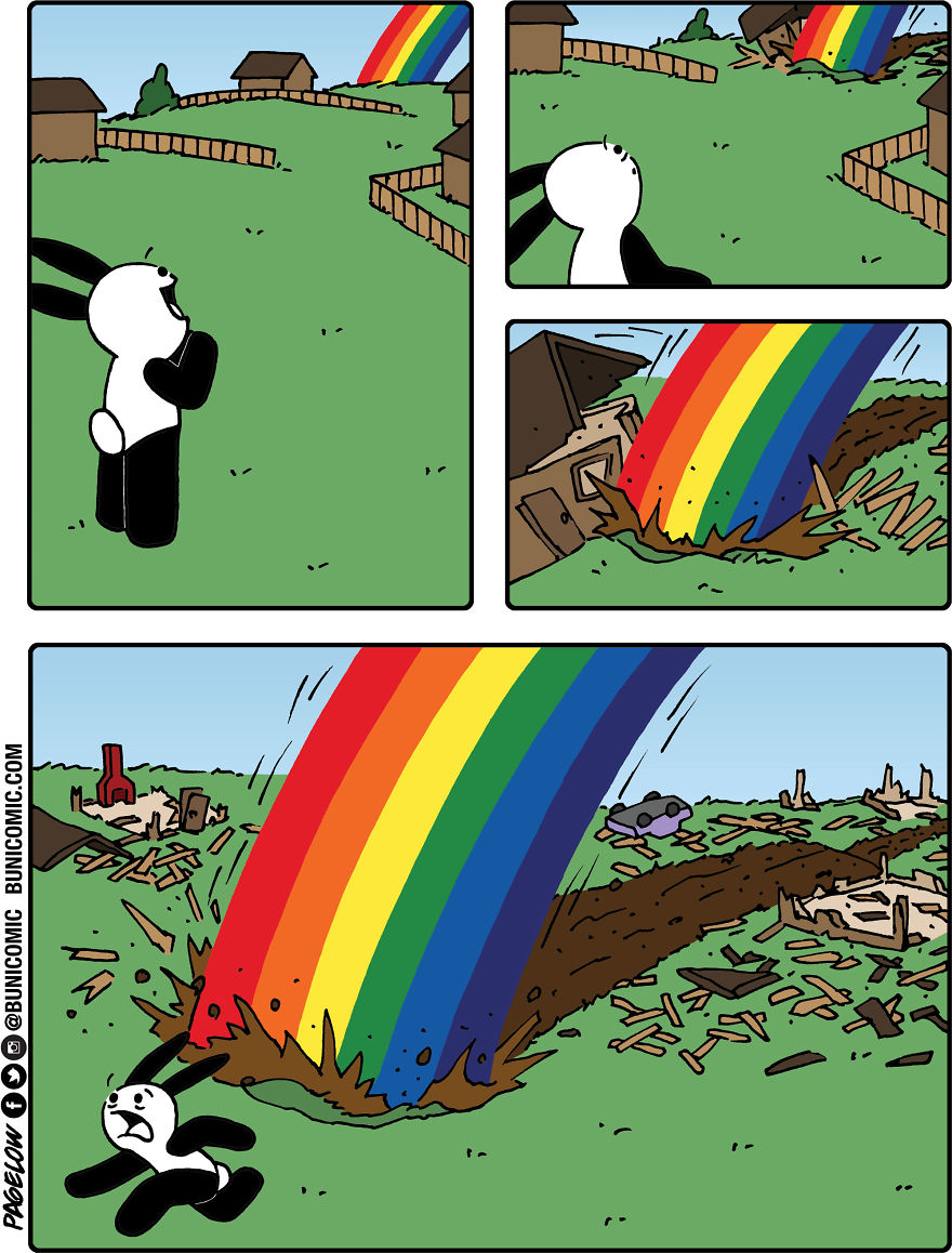 Cartoonist Puts A Cute Bunny In Dark Situations, And We Can't Get Enough