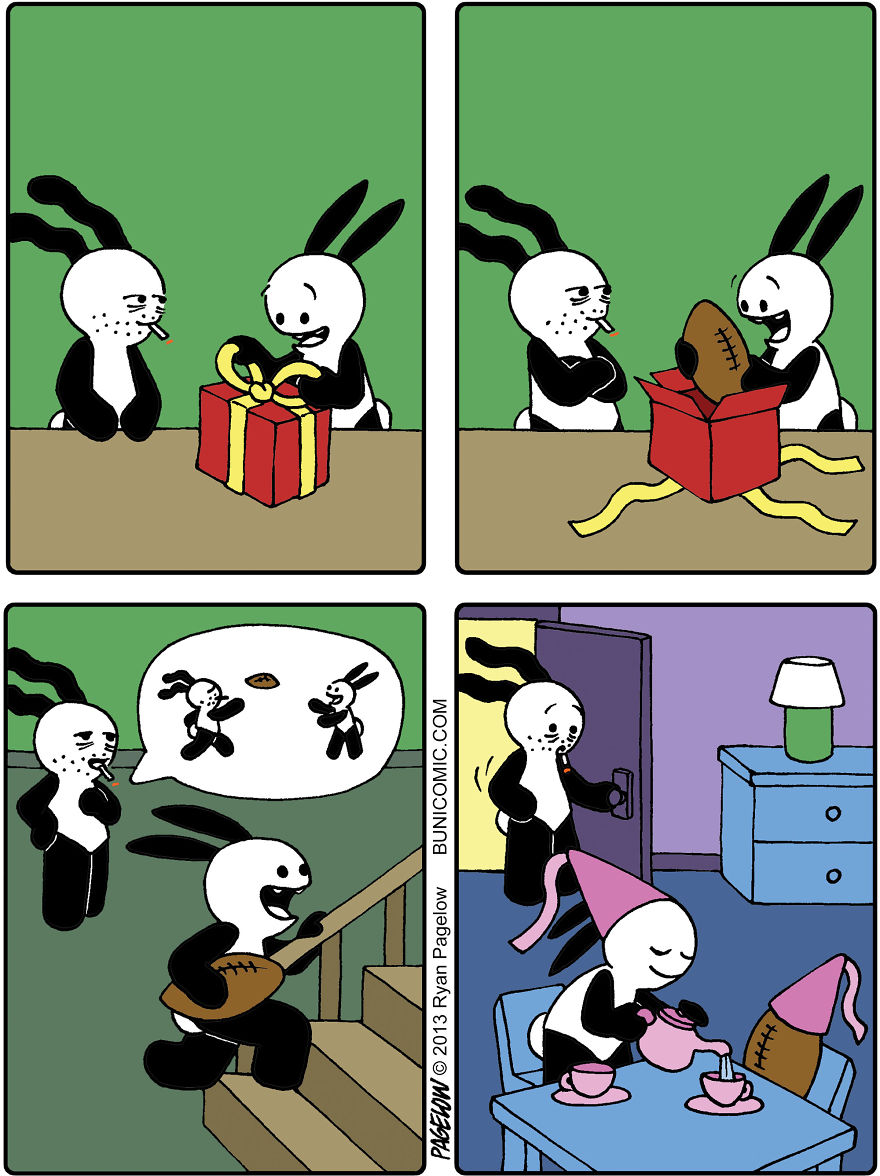 Cartoonist Puts A Cute Bunny In Dark Situations, And We Can't Get Enough