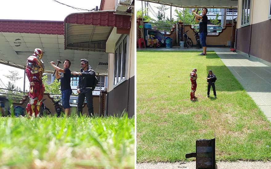 With Just One Smartphone, Man Makes Incredible Pictures Of Him With Toy Superheroes Using Perspective