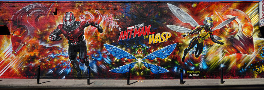 Huge New Mural Featuring Marvel Studio's Ant-Man And The Wasp From Jim Vision Huge New Mural Featuring Marvel Studio's Ant-Man And The Wasp From Jim Vision