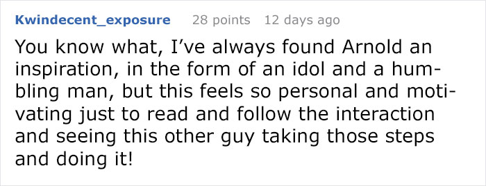 People Are Applauding The Way Schwarzenegger Responded To An Internet User Who Was Depressed For Months