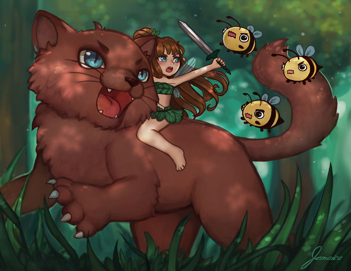 I Made 12 Cat And Fairy Illustrations Over 8 Months For A Whimsical 2019 Calendar