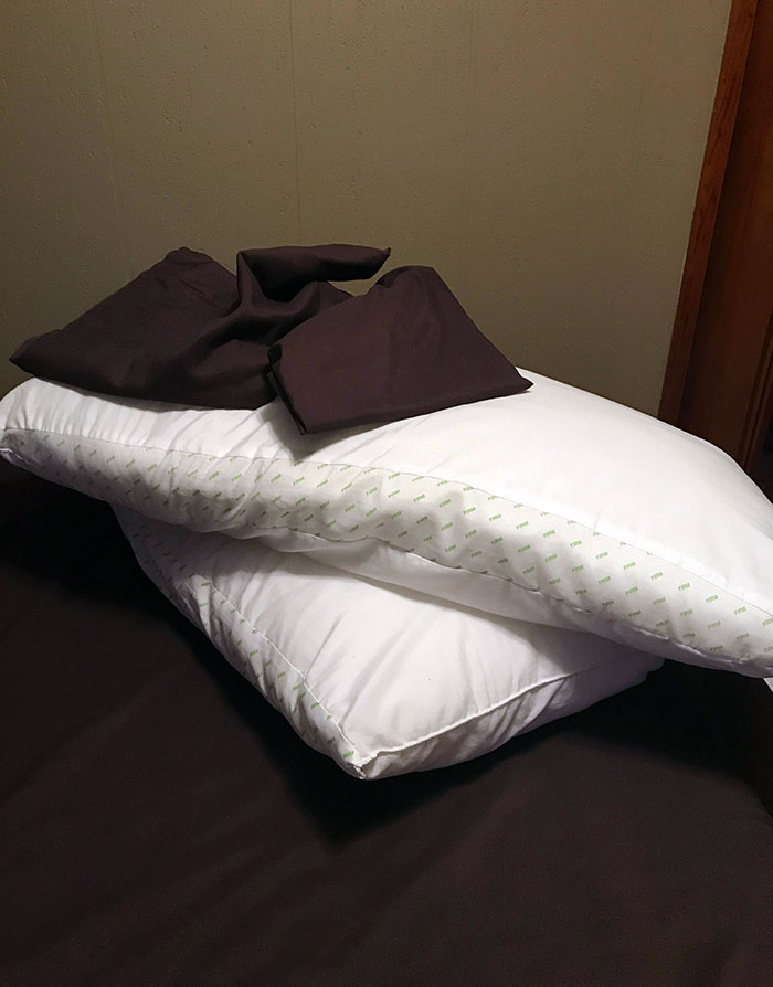 Asked My Husband To Put The Pillowcases On The Pillows