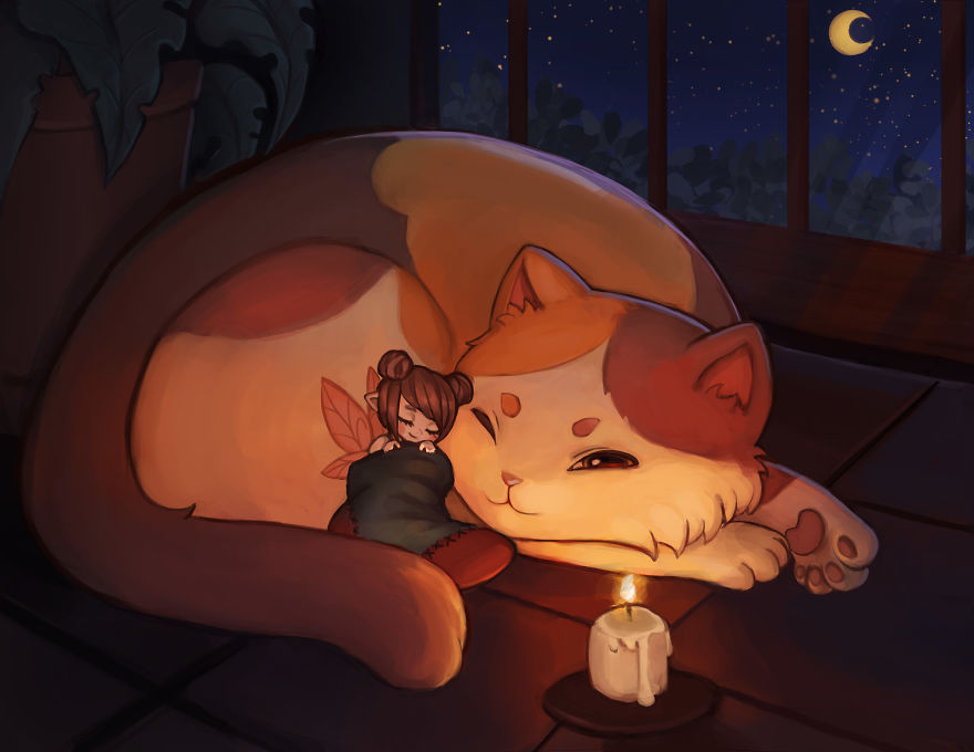 I Made 12 Cat And Fairy Illustrations Over 8 Months For A Whimsical 2019 Calendar I Made 12 Cat And Fairy Illustrations Over 8 Months For A Whimsical 2019 Calendar