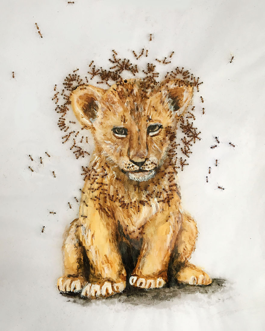 I 'Pay' Ants In Sugar To Help Me Finish My Animal Paintings (12 Pics)