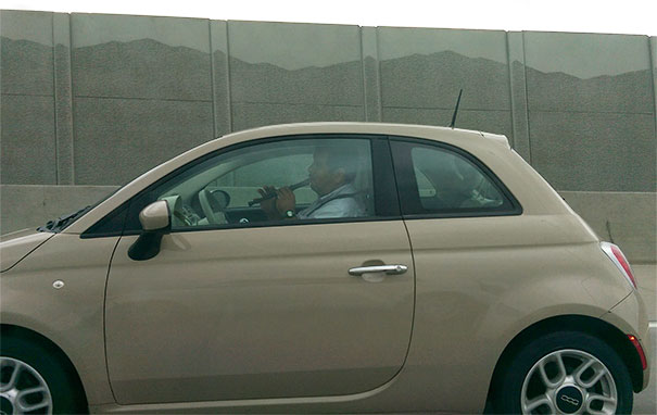 Saw This Guy Playing A Goddammed Recorder While Driving His Fiat On The Highway