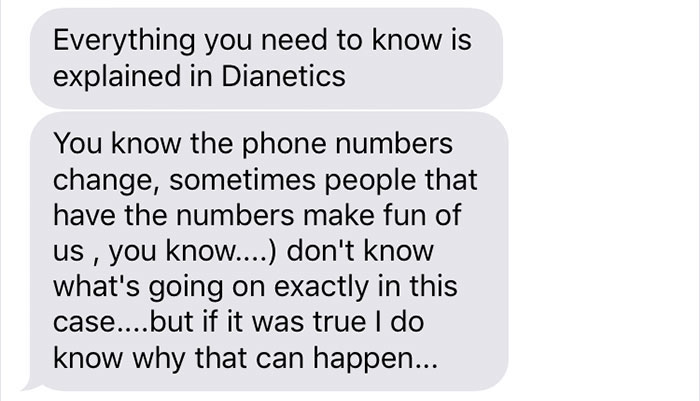 Girl Receives A 'Wrong Number' Message From A Scientologist, And It Escalates Hilariously
