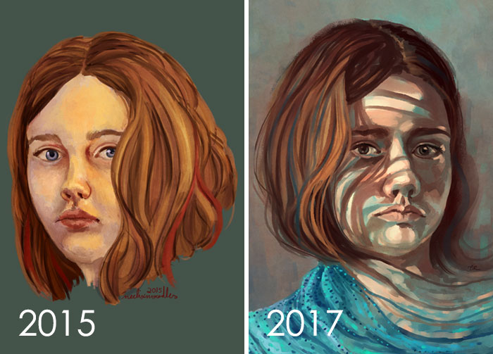 This Isn't A Strict Redo, But It's More Or Less The Same Thing! Both Mirror Studies Of My Face