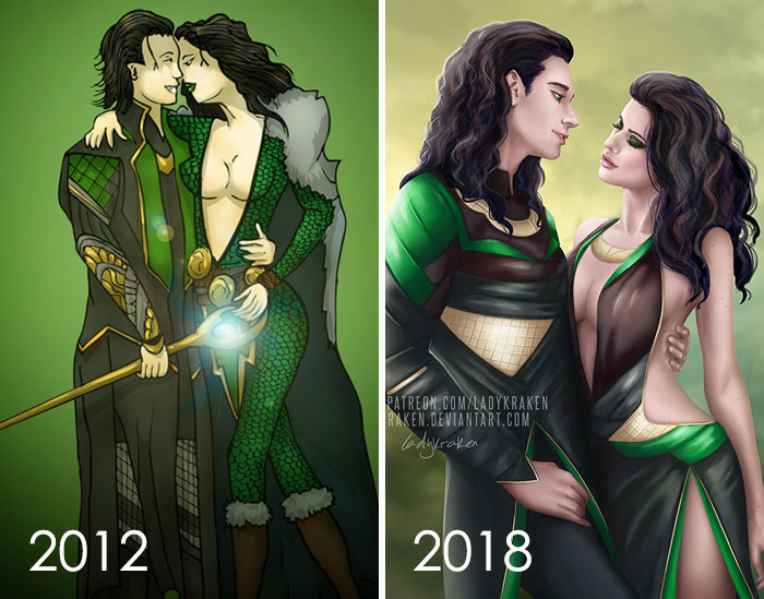 The First One Was Done In 2012 After Seeing The Avengers, The Second One Now In 2018 After Seeing Thor Ragnarok And Infinity War