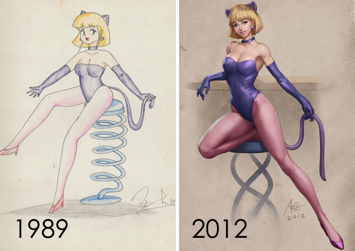 Left: When I Was 15 Years Old. Right: More Than 2 Decades Later