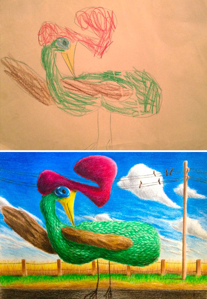 I Redrew My Childhood Drawing