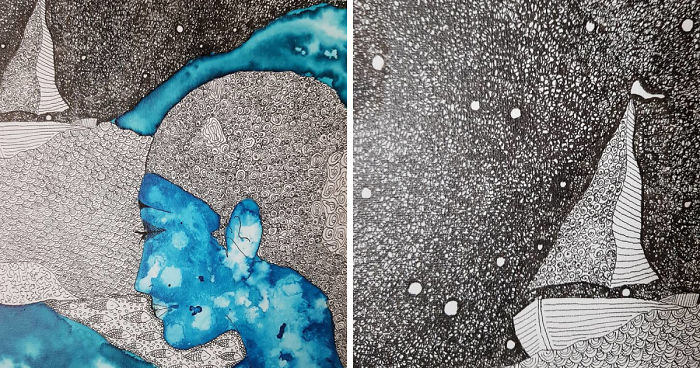 The Sea Of Watercolor And Ink