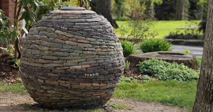 I Build Garden Sphere Sculptures From Pieces Of Stone, Using No Glue Or Cement