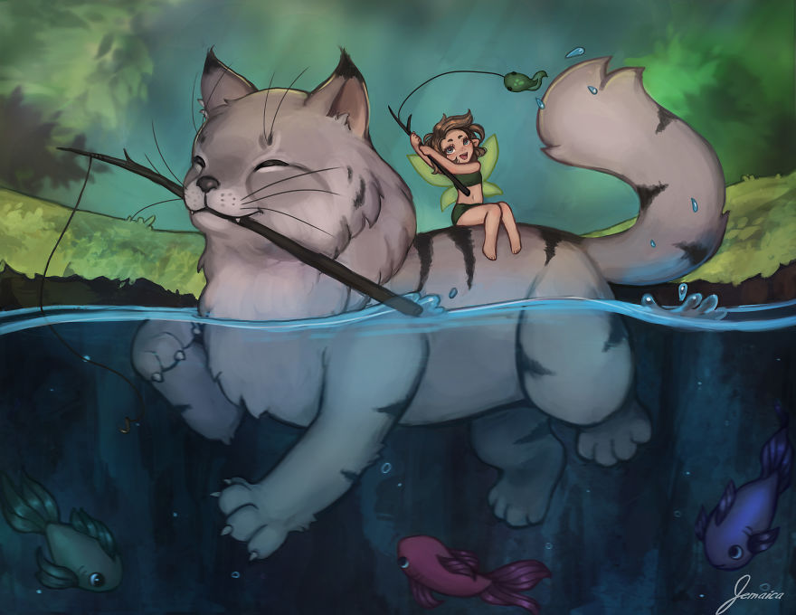 I Made 12 Cat And Fairy Illustrations Over 8 Months For A Whimsical 2019 Calendar