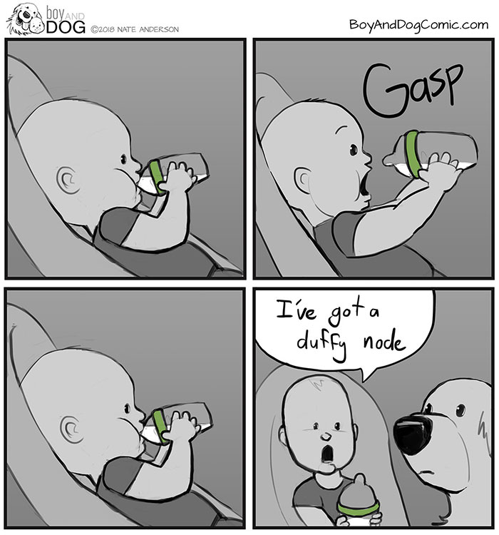 He’s Having A Hard Time Drinking Because He Can’t Breathe Through His Nose. Much Screaming Ensues