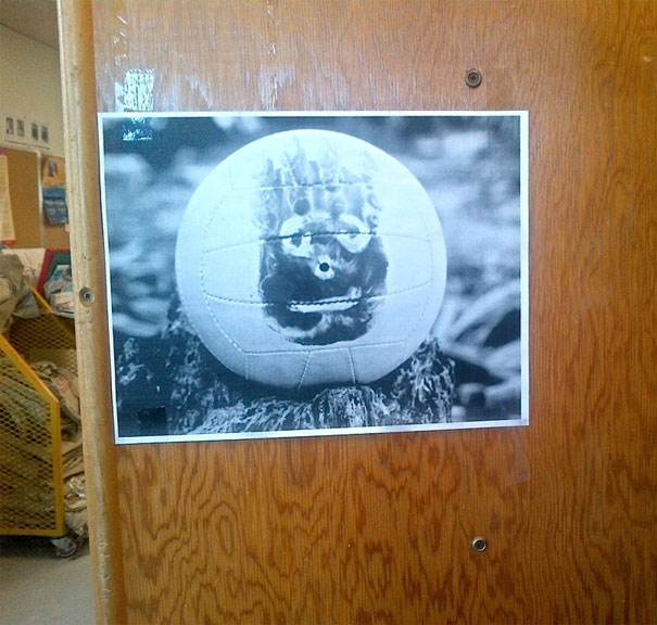 Coworker And I, Have Been Working Side By Side For Years And Are Known For Talking Too Much. Recently, They Moved My Case And Replaced It With A Cabinet, Leaving Him Cut-Off And Lonely With No One To Talk To. Today I Noticed What He Put Up Where My Face Used To Be