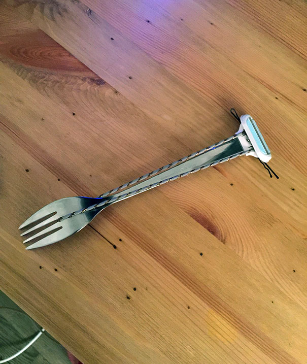 Girlfriend Forgot Her Razor, But Not The Refills. I MacGyver'd The Rest