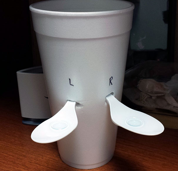 My Coworker Forgot Her Contact Lens Case, So She Improvised