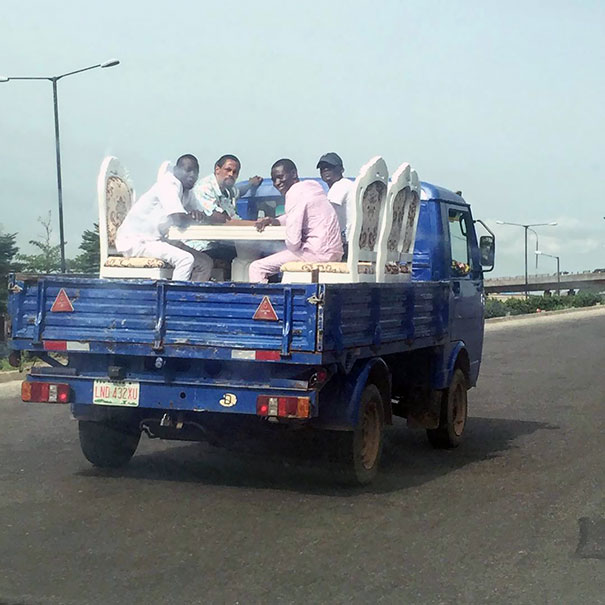 Things You See On Nigerian Roads. "Let's Just Have The Meeting On Our Way There"