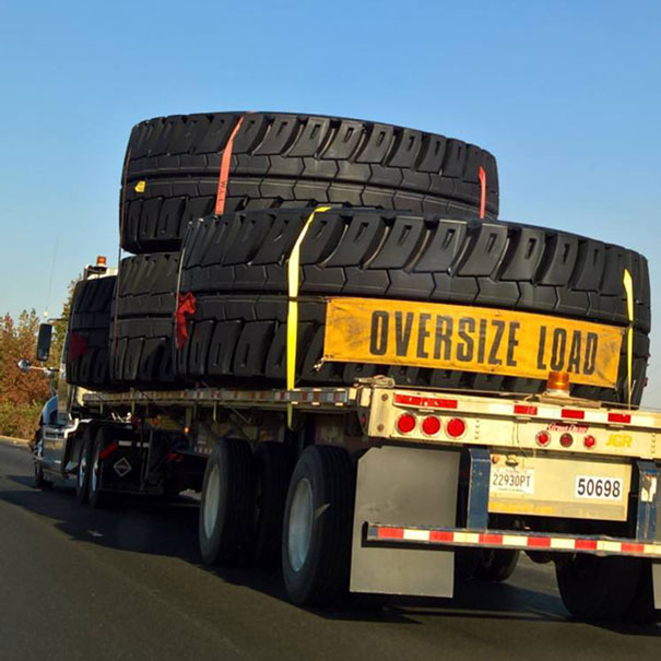 Seen On The Road Today. Wonder How Big The Machine That Takes Those Tires Is?