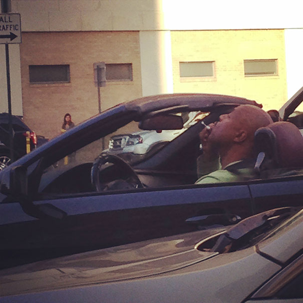 The Guy Next To Me Got Bored In Traffic And Started Blowing Bubbles