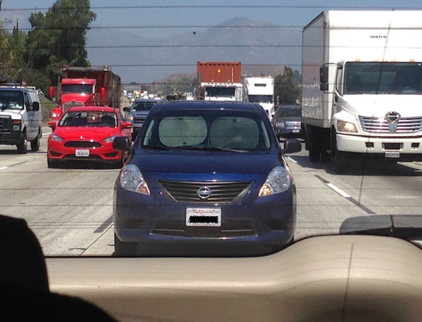 Man Driving With Sun Shades On Freeway