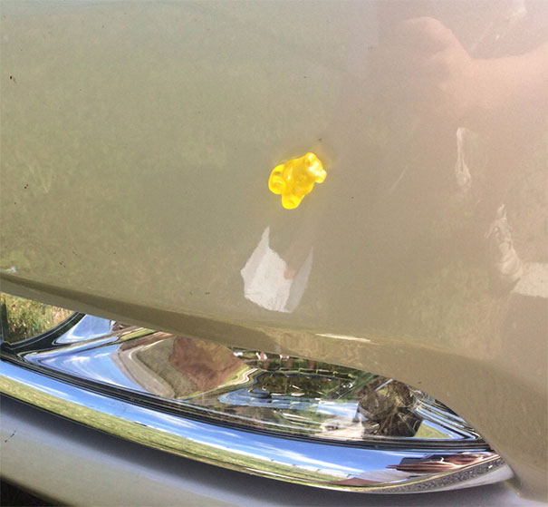 Someone Threw Something At My Car As I Passed Them. When I Got Out Of The Car To Check For Damages This Is What I Found