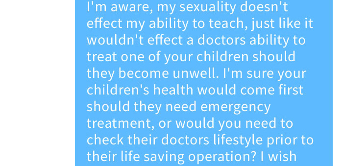 After Learning Their Kids' Teacher Is Gay This Parent Pulls Them Out Of Class, And Teacher's Response Is Brilliant