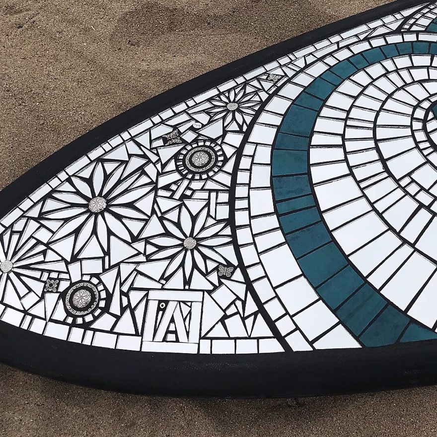 I Created A Mostly Mirror Mosaic Surfboard I Created A Mostly Mirror Mosaic Surfboard