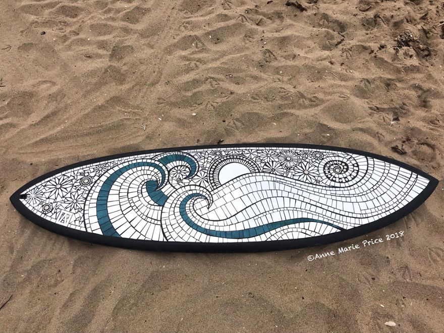 I Created A Mostly Mirror Mosaic Surfboard