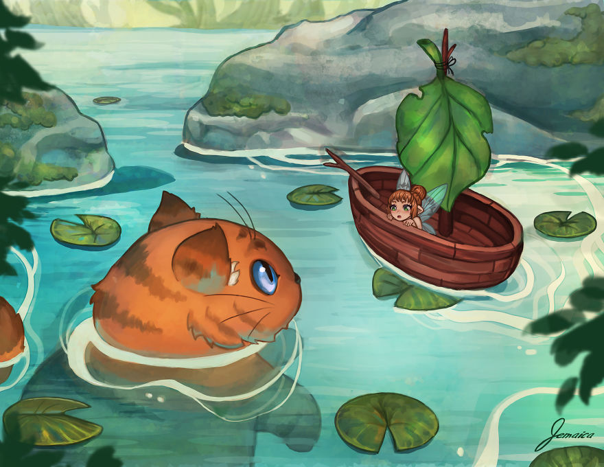 I Made 12 Cat And Fairy Illustrations Over 8 Months For A Whimsical 2019 Calendar