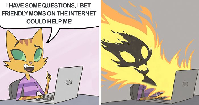 My Experience As A Mom Of Two Boys In 31 Comics With A Feline Twist
