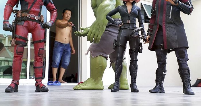 The Way This Man Takes Pictures With Superheroes Is Both Genius And Funny