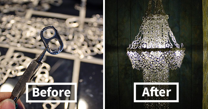 I Made A Chandelier From Hundreds Of Soda Can Tabs