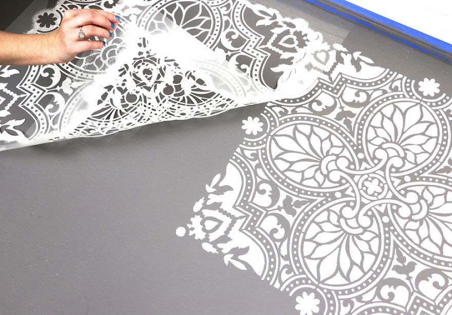 Use A Tile Stencil To Upgrade Your Boring Floor