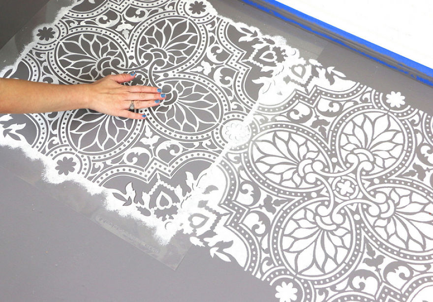Use A Tile Stencil To Upgrade Your Boring Floor