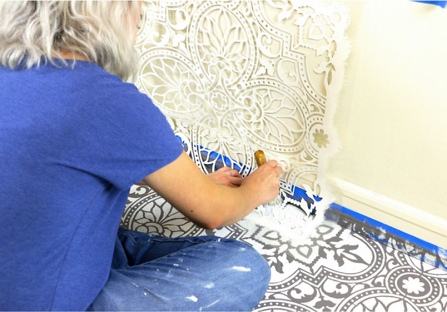 Use A Tile Stencil To Upgrade Your Boring Floor